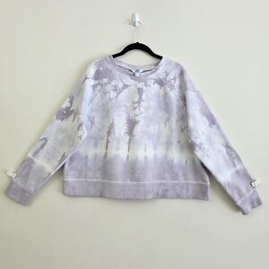 JoyLab Pale Lavender & White Tie-Dye Pullover Sweatshirt